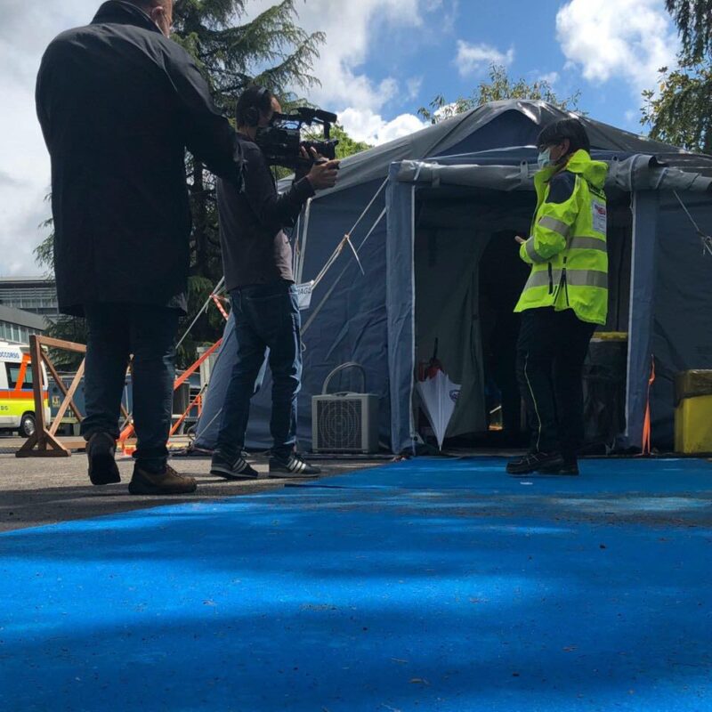 Dottoressa Giovanna Perone (Soccorso Emergenza Urgenza) sul set di "A Viso Aperto"